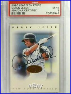 1996 Leaf Signature Bronze Derek Jeter autograph auto PSA 9 MINT PSA/DNA 77373