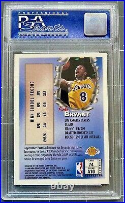 1996 Topps Finest Refractor withCoating Kobe Bryant RC #74 PSA 9 GEM PERFECT COLOR