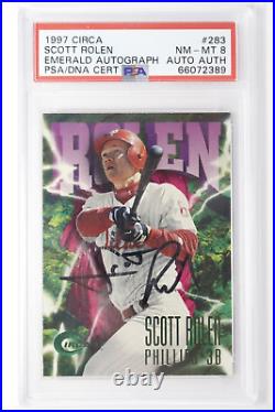 1997 Circa Emerald Autograph Scott Rolen #283 PSA 8 NM-MT PSA/DNA Certified