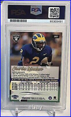 1998 Ultra Charles Woodson ROOKIE Michigan Raiders Autograph Signed Card PSA DNA