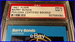 1/1 BARRY BONDS FULL CURSIVE RC AUTO 1987 Fleer PSA/DNA MEGA RARE SIGNED ROOKIE