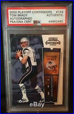 2000 Playoff Contenders #144 Tom Brady Rc Authentic Autographed Psa/dna Cert
