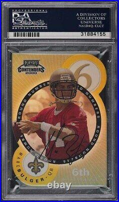 2000 Playoff Contenders Round Numbers Gold Tom Brady ROOKIE AUTO /60 PSA 9 MINT
