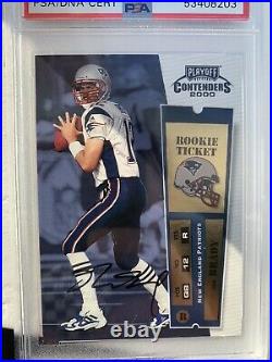 2000 Playoff Contenders Tom Brady ROOKIE RC PSA/DNA 9 AUTO #144 PSA Auth. INVEST