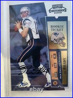 2000 Playoff Contenders Tom Brady ROOKIE RC PSA/DNA 9 AUTO #144 PSA Auth. INVEST