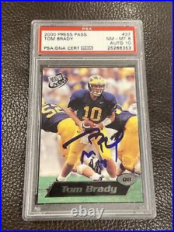 2000 Tom Brady Press Pass Autograph RC Rookie #37 PSA DNA 8 10 Auto