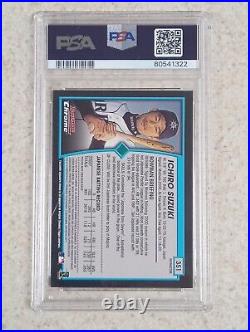 2001 Bowman Chrome Refractor #351 Ichiro Suzuki RC Rookie PSA/DNA 10 AUTO