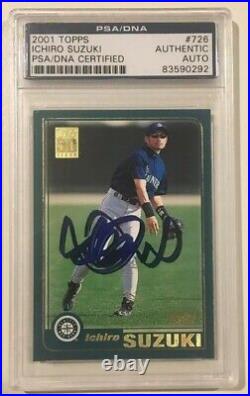 2001 Topps ICHIRO SUZUKI Signed Autographed Rookie Baseball Card PSA/DNA Mariner
