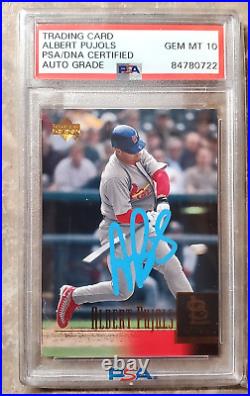 2001 Upper Deck #295 Albert Pujols Autograph Rc Psa Dna Auto 10 (gem/mt)