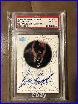 2002-03 Ultimate Collection Bill Russell Autograph Card BR-S. PSA 9