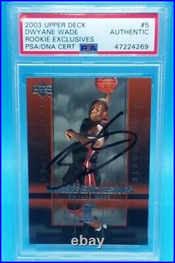 2003 Upper Deck Rookie Exclusives Dwyane Wade PSA/DNA Authentic Autographed Card