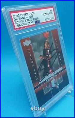 2003 Upper Deck Rookie Exclusives Dwyane Wade PSA/DNA Authentic Autographed Card