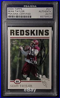 2004 Topps Sean Taylor Autographed Signed Football Rookie Card #347 Psa/dna