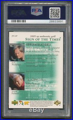 2005 Sp Authentic Jack Nicklaus & Arnold Palmer Signed #jn/ap Psa/dna Aut0 10