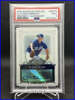 2006 Bowman Sterling Clayton Kershaw Auto Dodgers RC Rookie PSA 9 Card