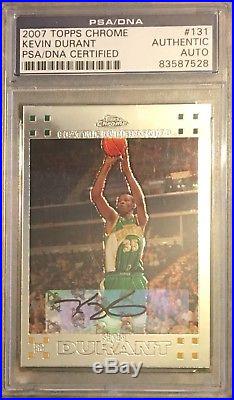 2007 Topps Chrome Kevin Durant RC Rookie Auto PSA/DNA Certified Authentic Auto
