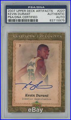 2007 Upper Deck Artifacts #227 Kevin Durant RC Auto PSA/DNA Certified