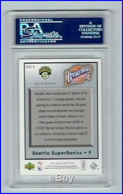2007 Upper Deck NBA Heroes #KD-4 Kevin Durant RC Auto PSA/DNA Certified