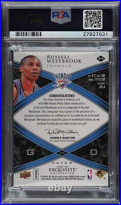 2008 Exquisite Collection Russell Westbrook RC PATCH PSA/DNA AUTO /225 PSA 10