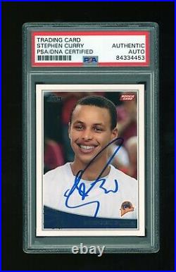 2009/10 09/10 Topps Stephen Steph Curry RC Rookie Signed Auto PSA/DNA Warriors