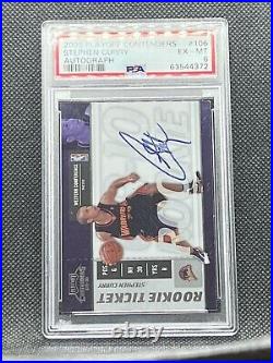 2009 PANINI Playoff Contenders STEPHEN CURRY ROOKIE RC #106 PSA 6 ON CARD AUTO