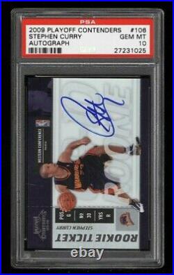 2009 Playoff Contenders Stephen Curry ROOKIE RC AUTO #106 PSA 10