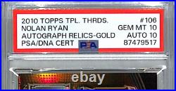 2010 Topps NOLAN RYAN Triple Threads Signed PSA 10 Auto Graded PSA/DNA 10 Slab