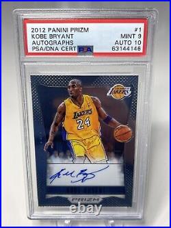 2012 Panini Prizm Autographs Kobe Bryant #1 PSA 9 MINT Auto 10 PSA/DNA Lakers