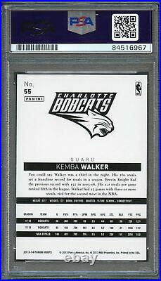 2013-14 NBA Hoops #55 Kemba Walker Signed Card AUTO 10 PSA Slabbed Bobcats