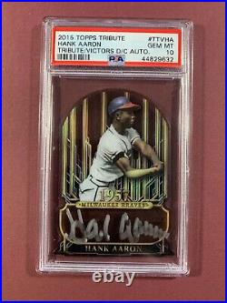 2015 Topps Tribute Hank Aaron To The Victors Silver D/C Auto #TTVHA /30 PSA 10