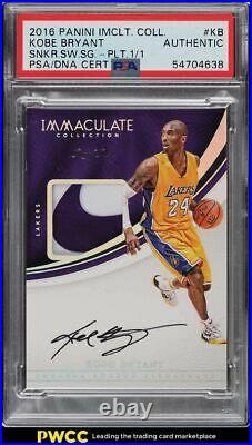 2016 Immaculate Collection Kobe Bryant PATCH AUTO 1/1 PSA/DNA AUTH PSA AUTH
