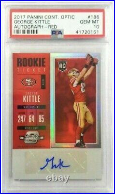2017 Optic Red Refractor George Kittle /75 PSA 10 Auto RC 49ers POP 4