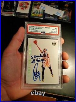 2017 Stephen Curry Court Kings Blank Slate Signed Inscribed PSA MINT 9 AUTO 1/1