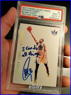 2017 Stephen Curry Court Kings Blank Slate Signed Inscribed PSA MINT 9 AUTO 1/1
