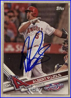 2017 Topps Opening Day ALBERT PUJOLS Signed Autograph Baseball Card #140 PSA/DNA