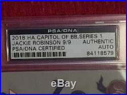 2018 HA CAPITOL OF BASEBALL Jackie Robinson Autographs 9/9 PSA/DNA signed 1956