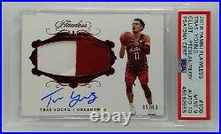 2018 PANINI FLAWLESS Trae Young /20 Rookie Patch Auto RUBY RC PSA 9 Auto 10