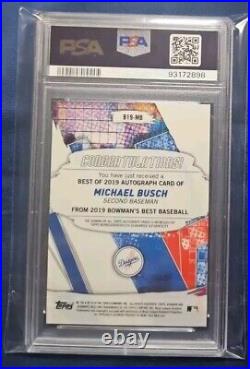 2019 Bowmans Best Michael Busch Green Refractor Auto 21/99 PSA/DNA 10 POP 1