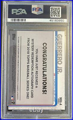 2019 Topps S1 Vladimir Guerrero Jr Rc Mystery Redemption On Card Auto Sp Psa 10