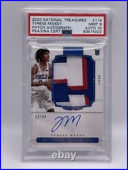 2020-21 NATIONAL TREASURES TYRESE MAXEY RPA /99 76ERS Rookie RC SP PSA 10 Auto