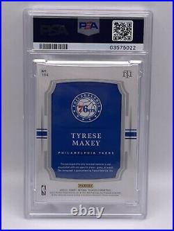 2020-21 NATIONAL TREASURES TYRESE MAXEY RPA /99 76ERS Rookie RC SP PSA 10 Auto