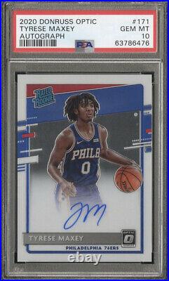 2020-21 Tyrese Maxey Optic Rated Rookie RC #171 mint Auto psa 10 Pop 1