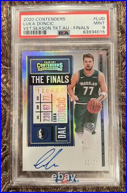 2020 Panini Contenders Luka Doncic Finals Ticket Auto On Card /25 PSA 9 Mint