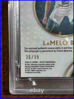 2020 Select LaMelo Ball Rookie Jersey Autograph Purple Prizm RPA /99 PSA 10 DNA