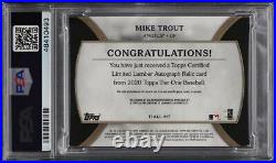 2020 Topps Tier One Limited Lumber Mike Trout PATCH PSA/DNA AUTO 1/1 PSA Auth