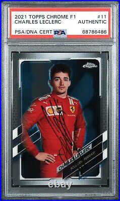 2021 Topps Chrome F1 Charles Leclerc PSA/DNA Certified Autograph Signed Ferrari