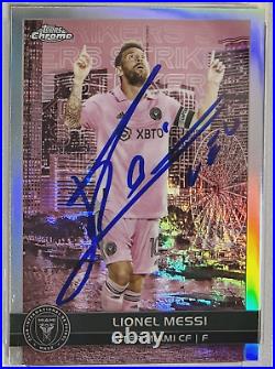 2023 Topps Chrome Signed Lionel Messi Inter Miami Trading Card #BCS-7 PSA/DNA