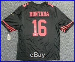 49ers Joe Montana Autographed Signed Black Nike Jersey Size XL Psa/dna 113642