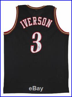 76ers Allen Iverson Authentic Signed Black Jersey Autographed PSA/DNA Itp