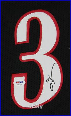 76ers Allen Iverson Authentic Signed Black Jersey Autographed PSA/DNA Itp
